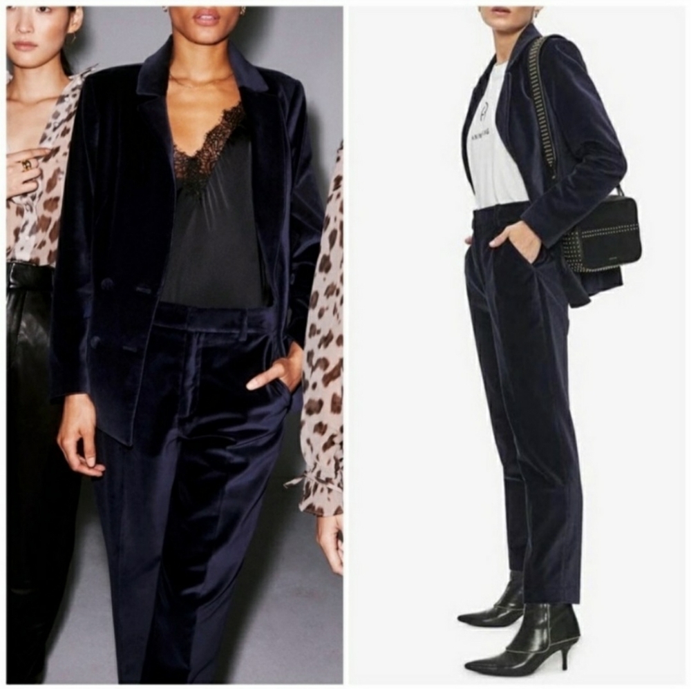 NWT ANINE BING VELVET TROUSERS SIZE M (38) INK
